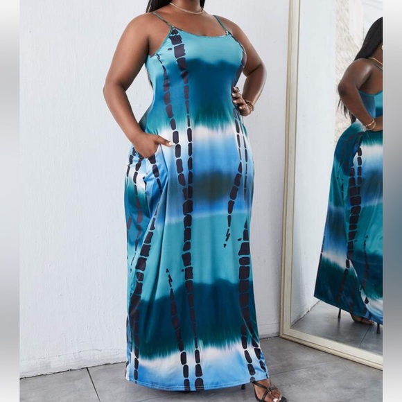 Boho Ombré Tie Dye Pocket Maxi Dress - Picture 4 of 5